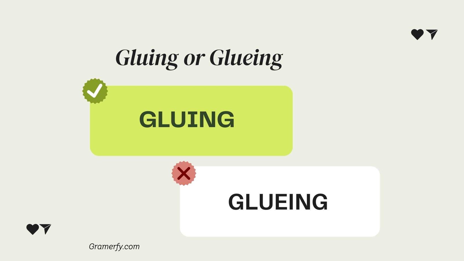Gluing or Glueing