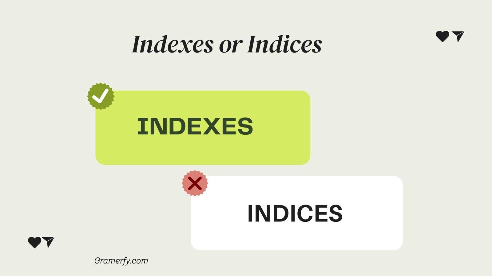 Indexes or Indices