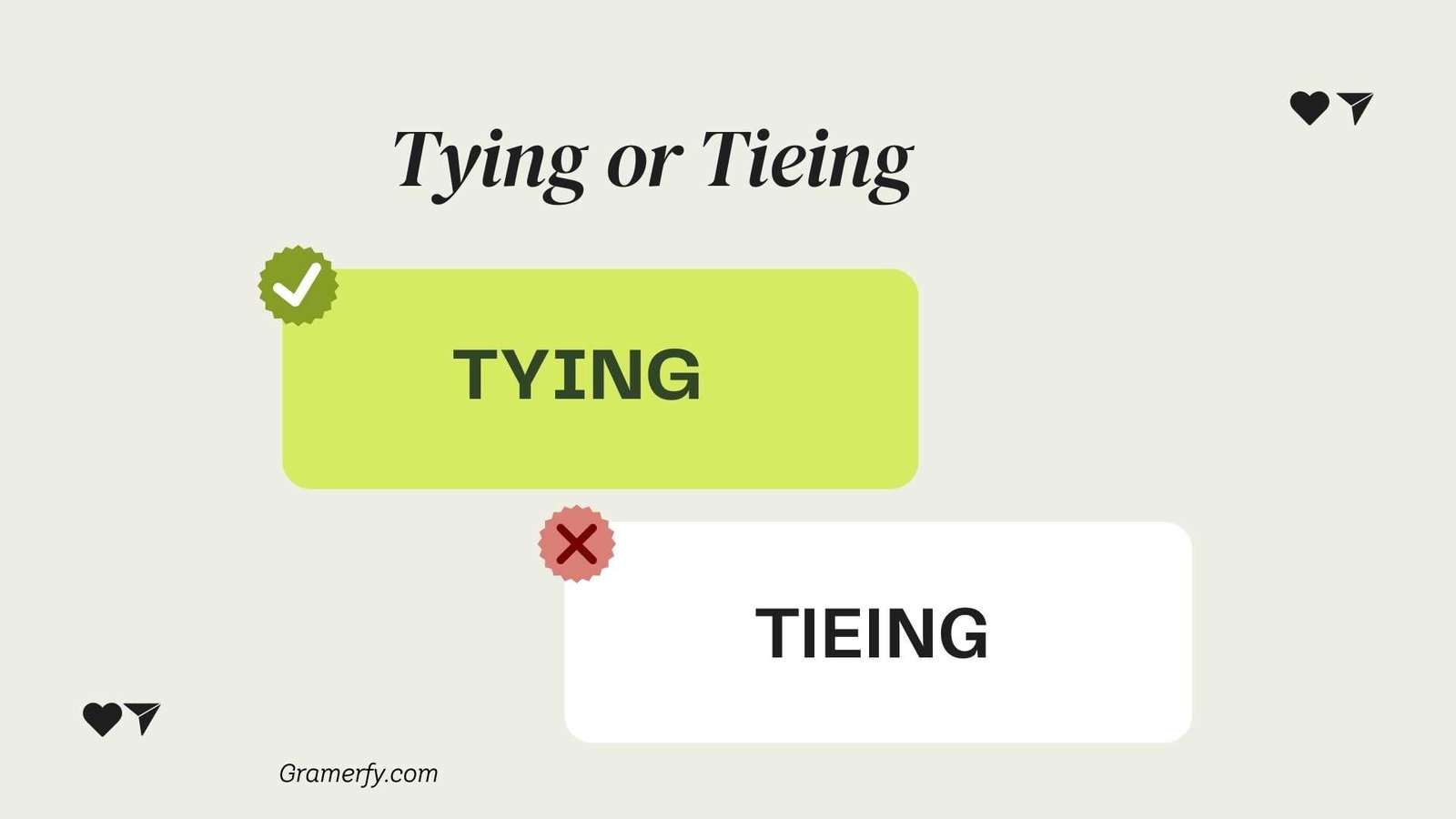 Tying or Tieing